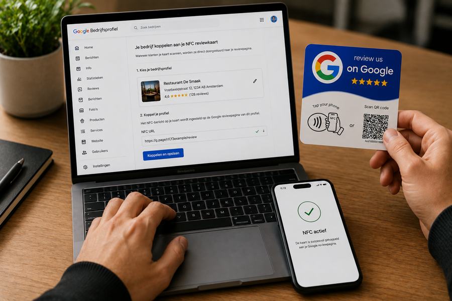 Google Bedrijfsprofiel koppelen aan de NFC reviewkaart